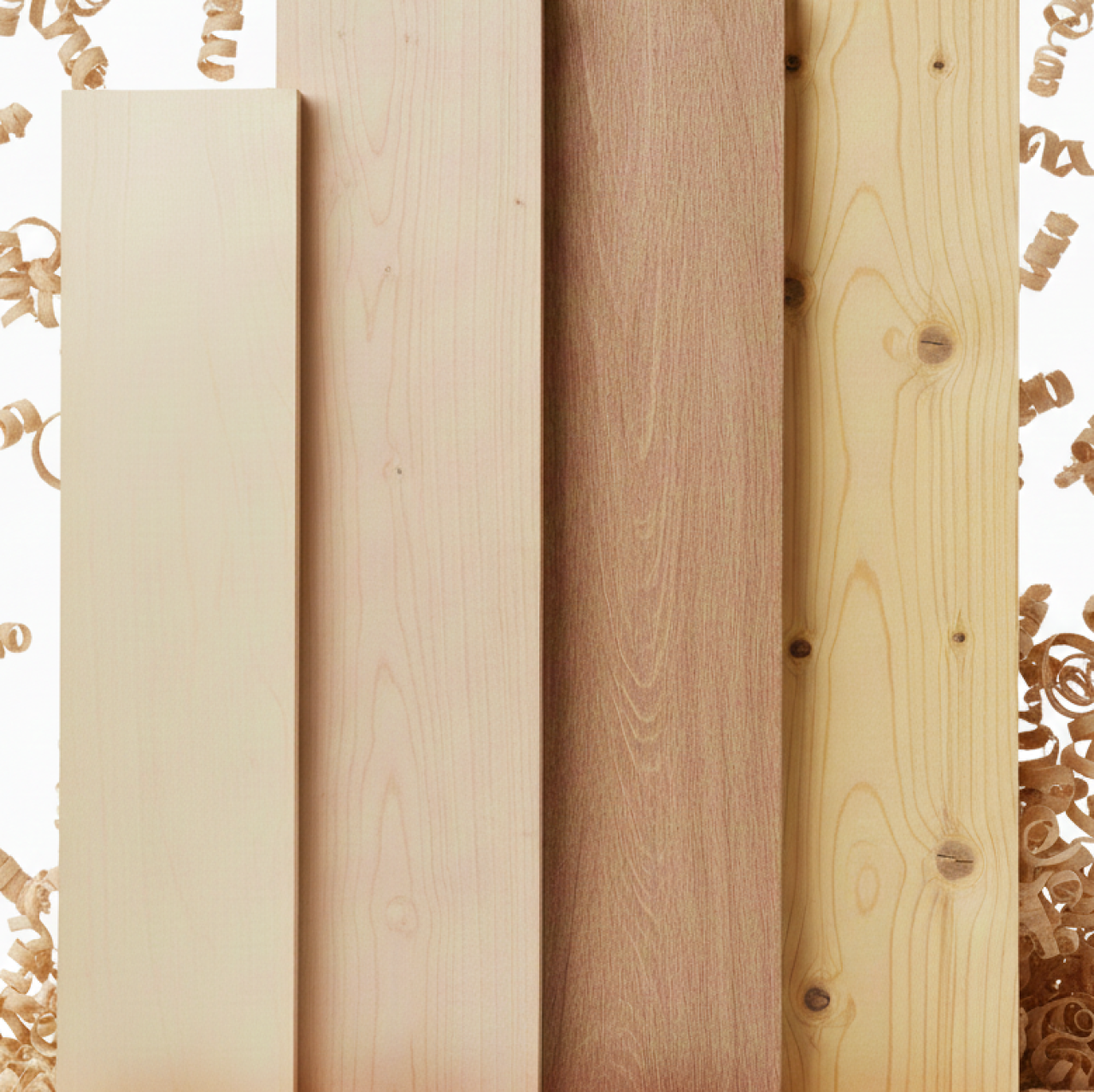 Hölzer im Saunabau.